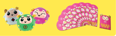 YangYang plush toys and red packets